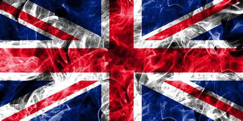 United Kingdom Flag Wall Mural Union Jack Wallpaper With Smoke Effect