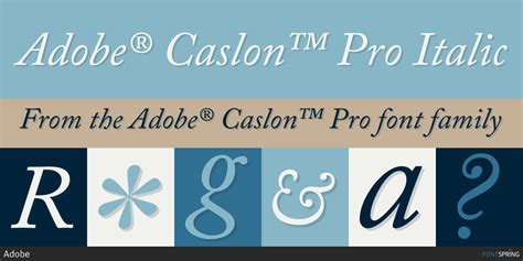 Maybe you'd like to give your customers the option to browse our library, or even a custom selection of fonts. Fontspring | Adobe® Caslon™ Pro Fonts by Adobe