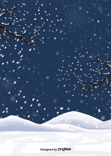 Cartoon Hand Painted Background On Snowy Nights In Winter Wallpaper Image For Free Download