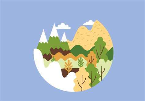 Circular Mountain Landscape Illustration 120860 Vector Art At Vecteezy