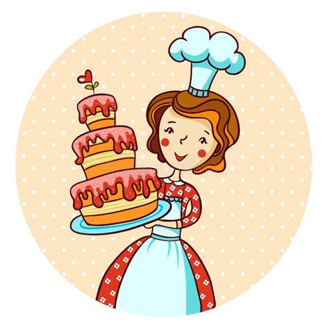Baking Woman With Cake Stock Illustration Illustration Of Bakery