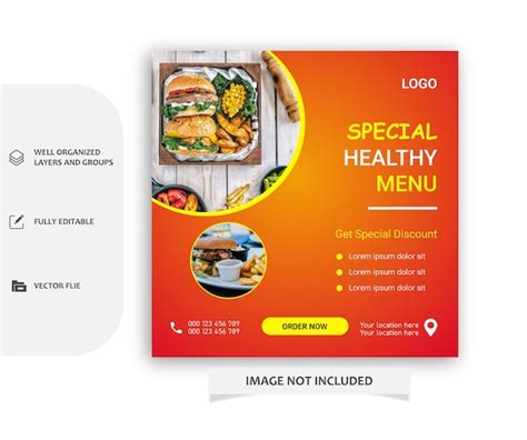 Premium Vector Food Social Media Promotion And Instagram Banner Post