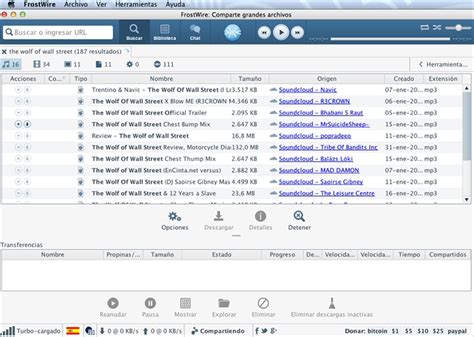 Downloads can be paused and restarted easily for quick resuming. FrostWire 6.8.9 - Descargar para Mac Gratis