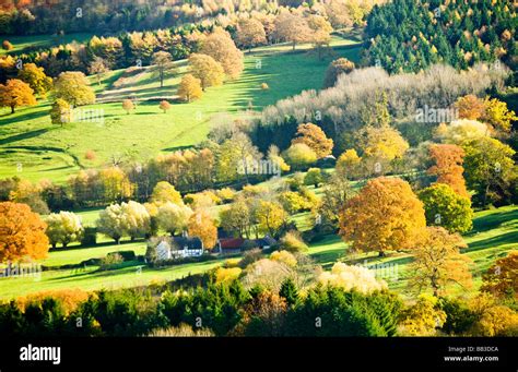 Autumn View Across The Cotswold Countryside In Gloucestershire England