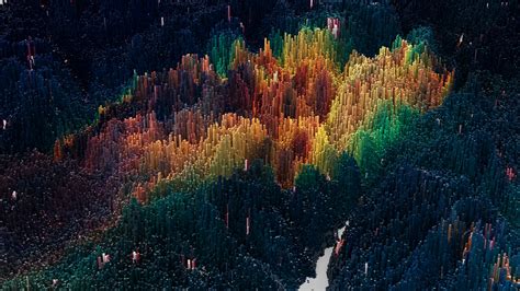 Wallpaper Landscape Forest Digital Art Night Abstract Water