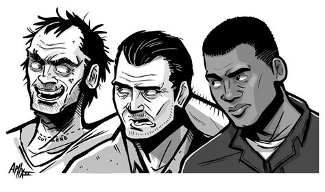 Artwork Of The Three Main Characters Trevor Michael And Franklin Of