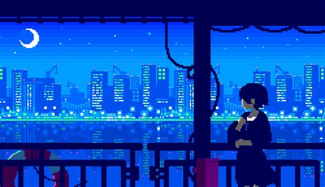 Lo Fi Anime Wallpaper  Cityscape Giphy S