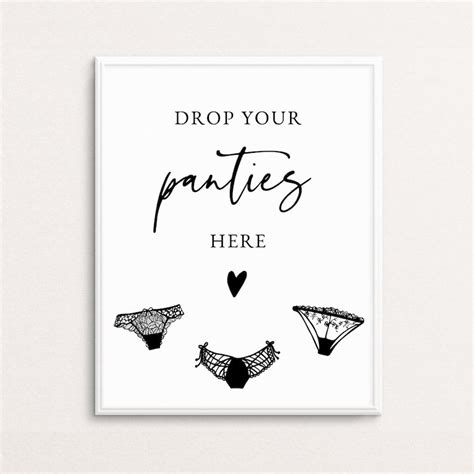 Drop Your Panties Here Sign And Card The Panty Game Lingerie Etsy