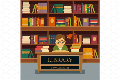 Library Education Illustrations ~ Creative Market