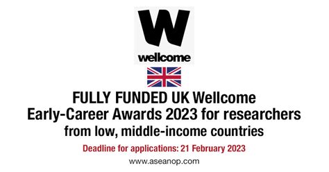 Fully Funded Wellcome Early Career Awards 2023 For Researchers From Low
