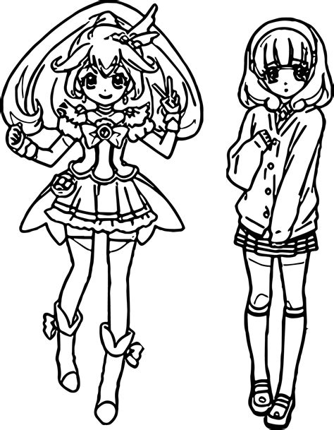 Nice Glitter Force Two Girl Coloring Page Coloring Pages For Girls