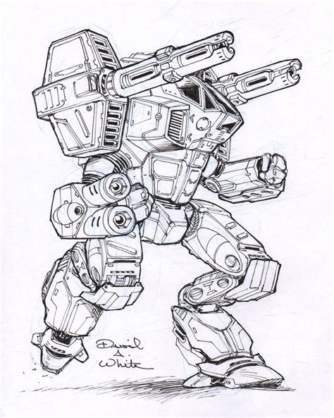 4x Mech Coloring Pages