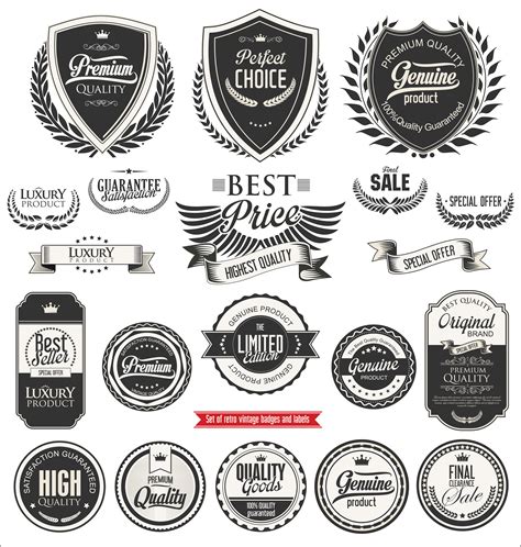 Retro Vintage Badges And Labels Collection 381233 Vector Art At Vecteezy