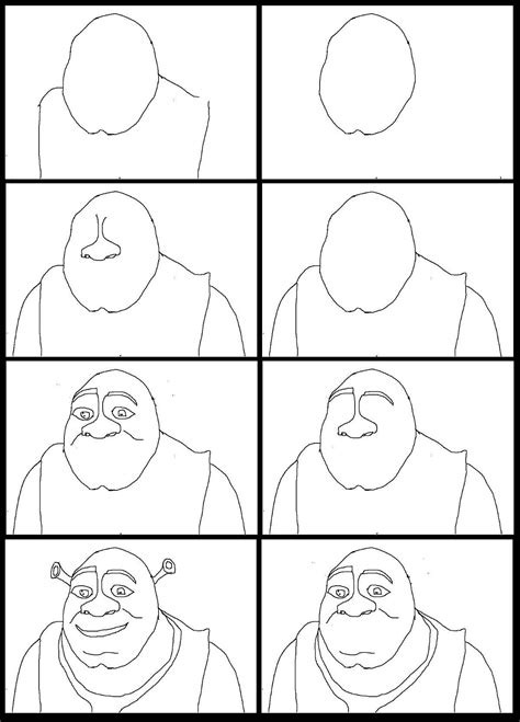 Pin By Maya Mace On How To Draw Shrek Drawing Happy Pictures Shrek