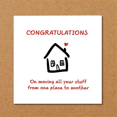 New Home Congratulations Card Moving House Flat Apartment Housewarmi