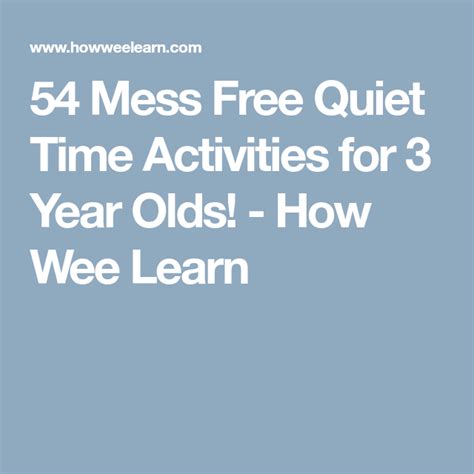 54 Mess Free Quiet Time Activities For 3 Year Olds How Wee Learn