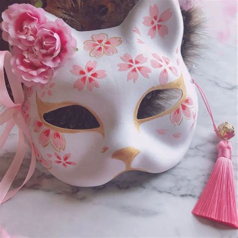 Japanese Fox Hand painted Cosplay Mask en con imágenes Máscara kitsune Mascaras