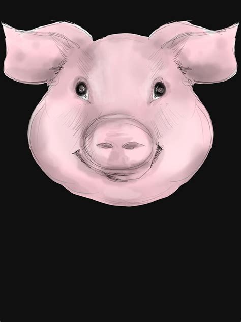 Check spelling or type a new query. "Cute Pig Face Drawing Sketch Design - Unique Pig Farm Animal Gift Ideas" T-shirt by cartba ...