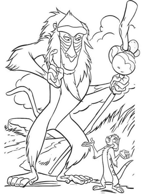 The best printable coloring pages on the web. Rafiki And Timon The Lion King Coloring Page | Coloring ...