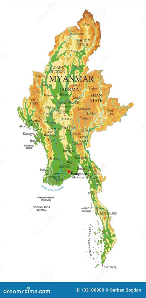 Map Of Myanmar Stock Vector Illustration Of Geography The Best Porn Website