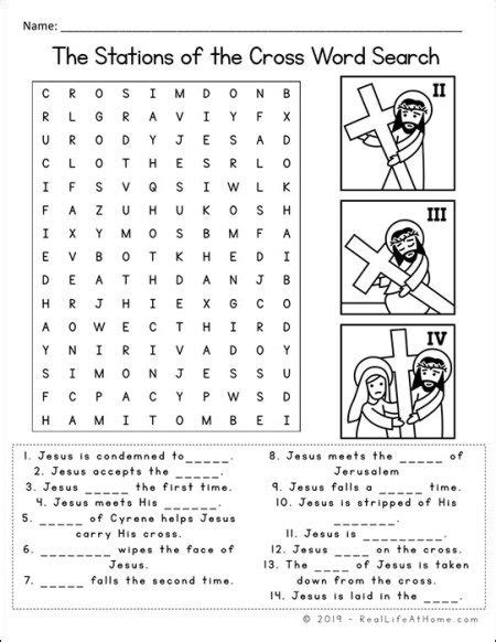Stations Of The Cross Word Search Printable From Real Life At Home Holy