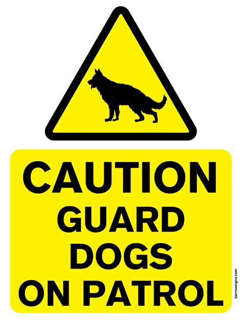 Caution Guard Dog On Patrol Sign