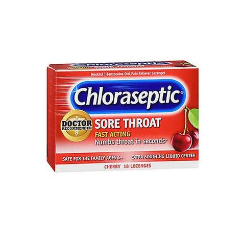 Med Tech Products Chloraseptic Sore Throat Lozenges Cherry 18 Each