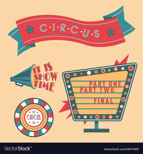 Circus Vintage Signboard Labels Banner Royalty Free Vector