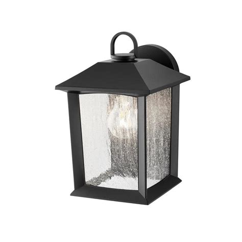 Reviews For Hampton Bay Ashton 1 Light Black Outdoor Wall Mount Lantern