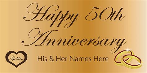 Anniversary Banner Gold 50th 1 Big Day Signs