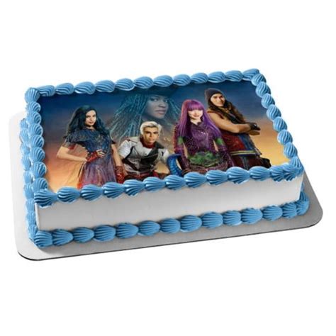 Descendants 2 Mal Carlos Evie Jay Uma Disney Edible Cake Topper Image