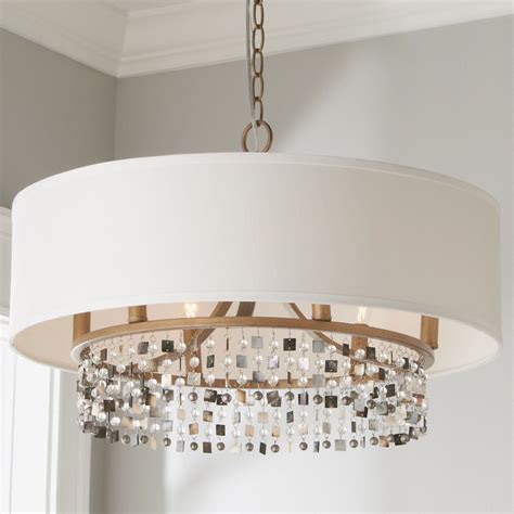 Shell And Crystal Drum Shade Chandelier Shades Of Light Drum Shade