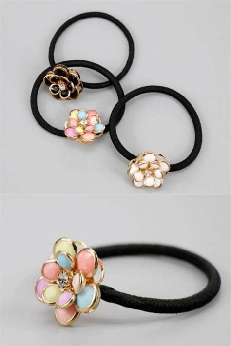 Flower Ponytail Holder Hair Accessories Ushoptwo Womens Jewelry
