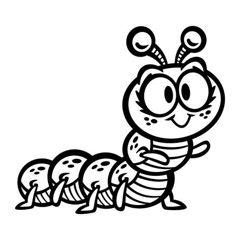 Cute Crawling Caterpillar Bug Cartoon 546917 Vector Art At Vecteezy
