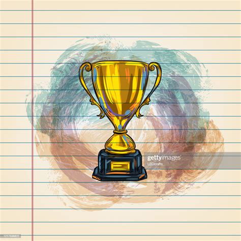 Golden Trophy Drawing On Ruled Paper High Res Vector Graphic Getty Images
