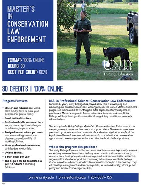 Masters In Conservation Law Enforcement Unity College