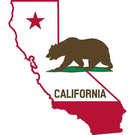 California Outline And Flag Solid Free Svg