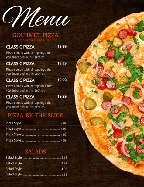 Pizza Menu Design