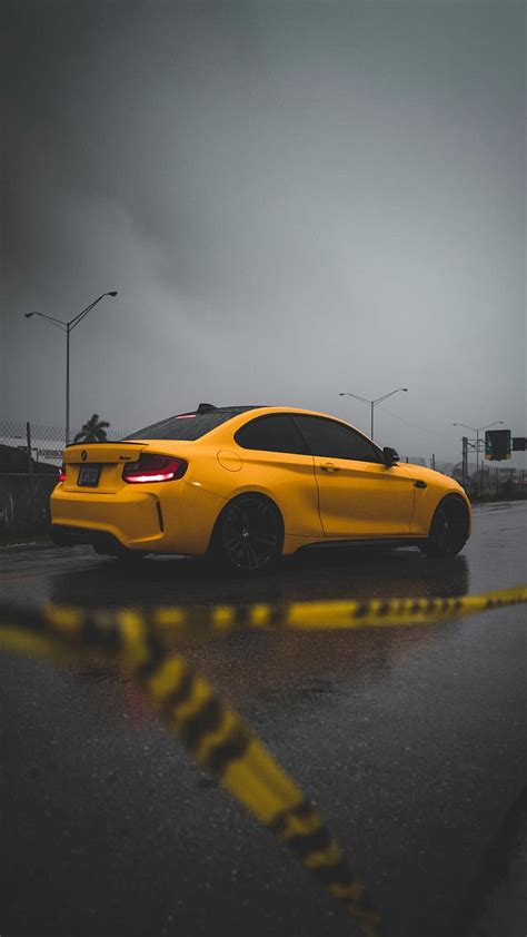 BMW M2 Auto Bmw Car Coupe F87 M Power M2 Rain Vehicle Yellow