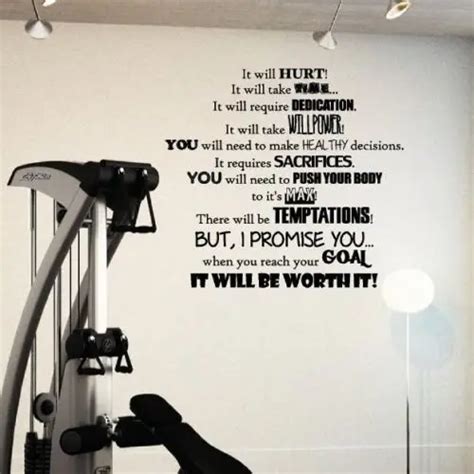 Fitness Pvc Wall Decal Fitness Goals Motivation Gym It Will Hurt Worth