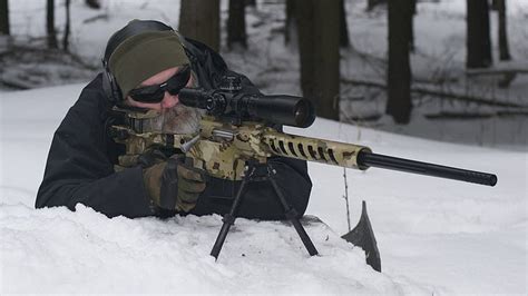 Hd Wallpaper Lobaevarms Sniper Rifle Winter Cold Temperature Snow