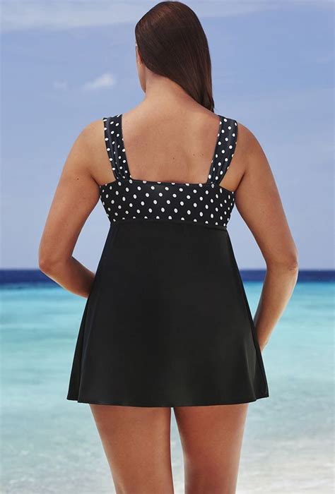 White Dots Tie Front Swimdress Clothes For Women Swim Dress Casual