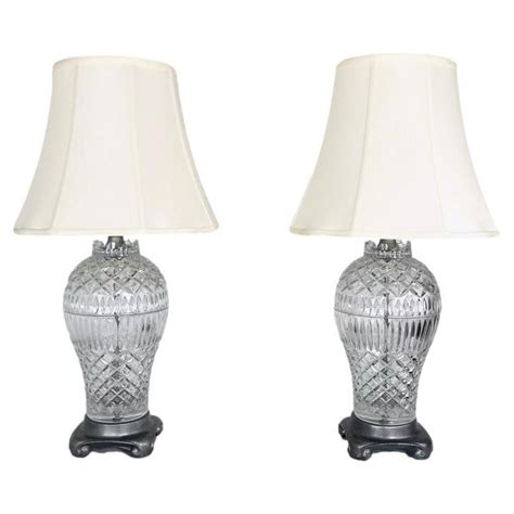 Pair Of Cut Crystal Table Lamps For Sale At 1stdibs