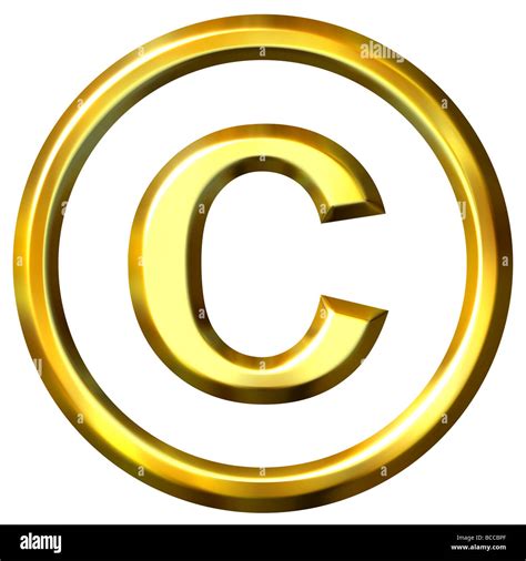 3d Golden Copyright Symbol Stock Photo Alamy