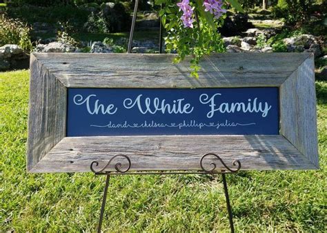 Rustic Reclaimed Wood Frame Sign With Surname Wooden Frame Etsy