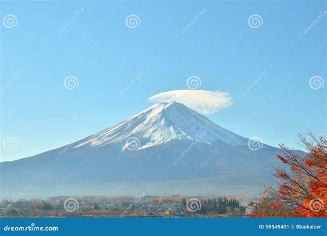 Mount Fuji And Red Maple Tree In Autumn At Kawaguchiko Lake Stock Image