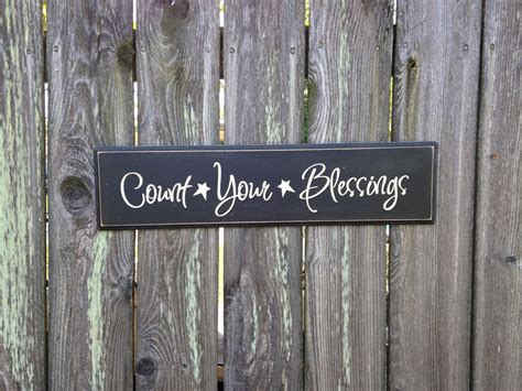 Count Your Blessings Painted Wood Sign With Vinyl Lettering Etsy