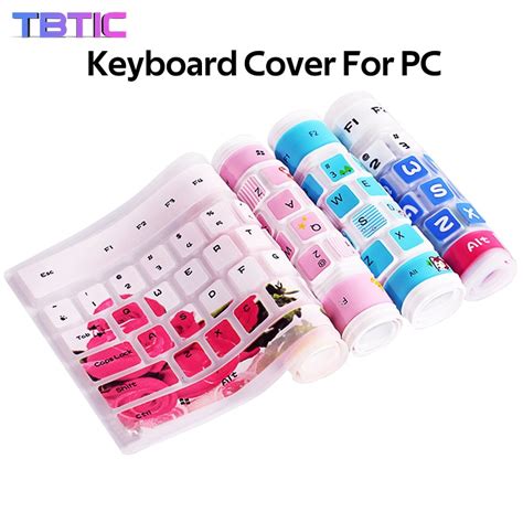 Tbtic Ready Stock Universal Silicone Keyboard Cover Protector Dust Proof Waterproof For Pc