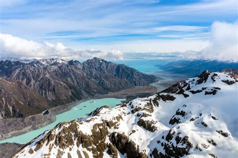 Aerial View Of Mountains In New Zealand Stock Image Image Of Alpine