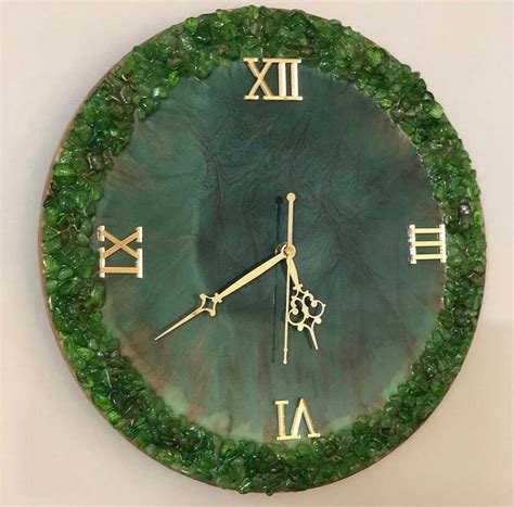 Handmade Resin Wall Clock In White And Black Colour With Etsy